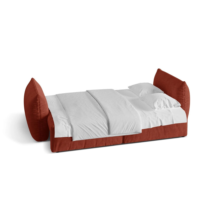 Bloom 3-Sitzer Sofa mit Schlaffunktion und Bettkasten aus Strukturierter Stoff in Auburn (Wind 52), 250x108 cm von Micadoni – Bild 3