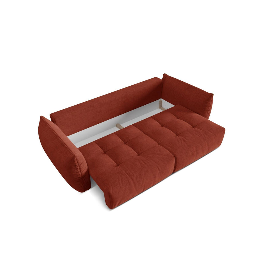 Bloom 3-Sitzer Sofa mit Schlaffunktion und Bettkasten aus Strukturierter Stoff in Auburn (Wind 52), 250x108 cm von Micadoni – Bild 5