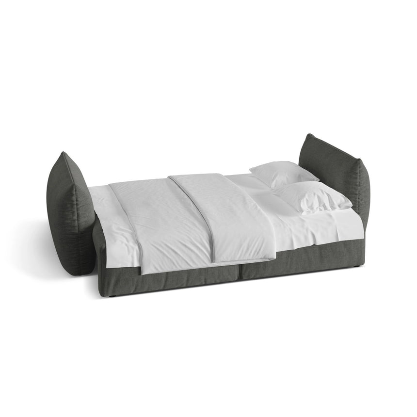 Bloom 3-Sitzer Sofa mit Schlaffunktion und Bettkasten aus Strukturierter Stoff in Dunkelgrau (Wind 89), 250x108 cm von Micadoni – Bild 3