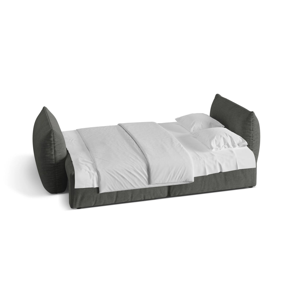 Bloom 3-Sitzer Sofa mit Schlaffunktion und Bettkasten aus Strukturierter Stoff in Dunkelgrau (Wind 89), 250x108 cm von Micadoni – Bild 3