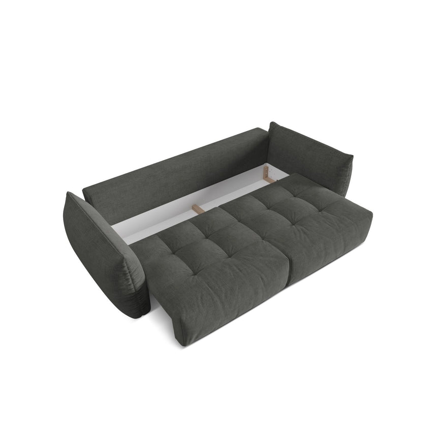 Bloom 3-Sitzer Sofa mit Schlaffunktion und Bettkasten aus Strukturierter Stoff in Dunkelgrau (Wind 89), 250x108 cm von Micadoni – Bild 5
