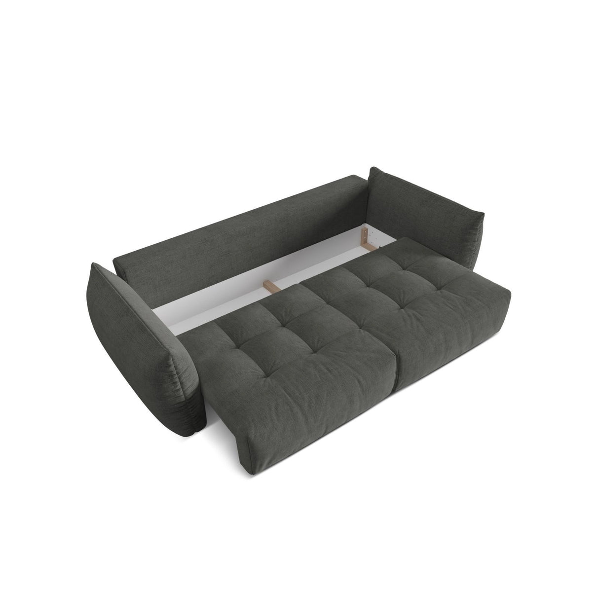 Bloom 3-Sitzer Sofa mit Schlaffunktion und Bettkasten aus Strukturierter Stoff in Dunkelgrau (Wind 89), 250x108 cm von Micadoni – Bild 5