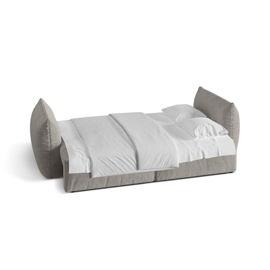 Bloom 3-Sitzer Sofa mit Schlaffunktion und Bettkasten aus Strukturierter Stoff in Hellgrau (Wind 84), 250x108 cm von Micadoni – Bild 3