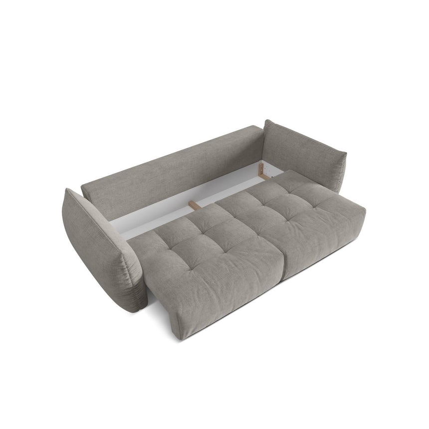 Bloom 3-Sitzer Sofa mit Schlaffunktion und Bettkasten aus Strukturierter Stoff in Hellgrau (Wind 84), 250x108 cm von Micadoni – Bild 5