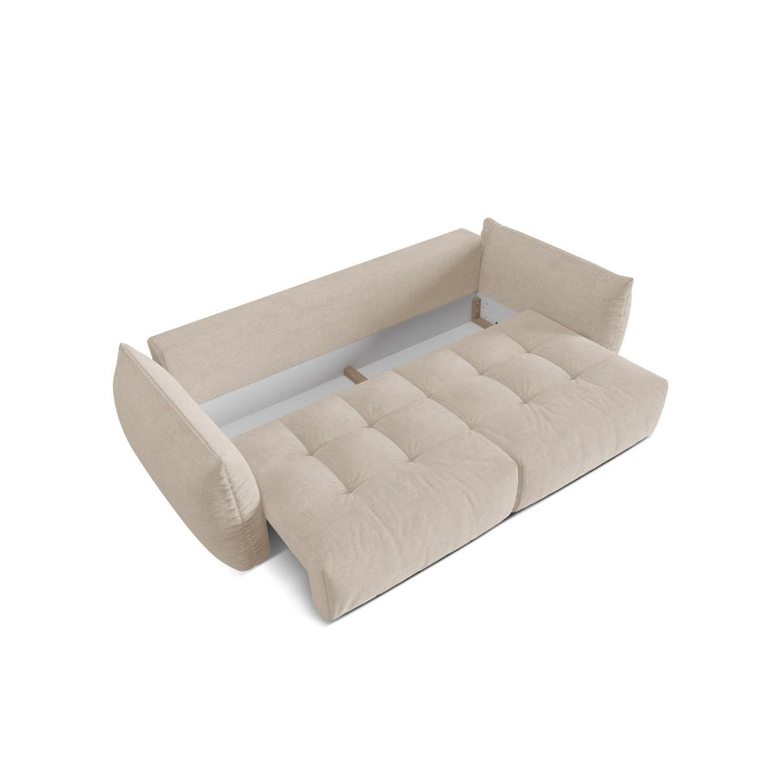 Bloom 3-Sitzer Sofa mit Schlaffunktion und Bettkasten aus Strukturierter Stoff in Leichtes Beige (Wind 05), 250x108 cm von Micadoni – Bild 5