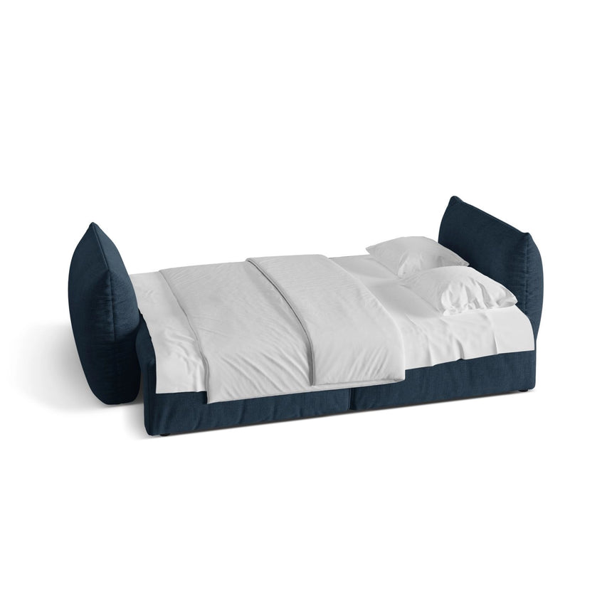 Bloom 3-Sitzer Sofa mit Schlaffunktion und Bettkasten aus Strukturierter Stoff in Marineblau (Wind 77), 250x108 cm von Micadoni – Bild 3