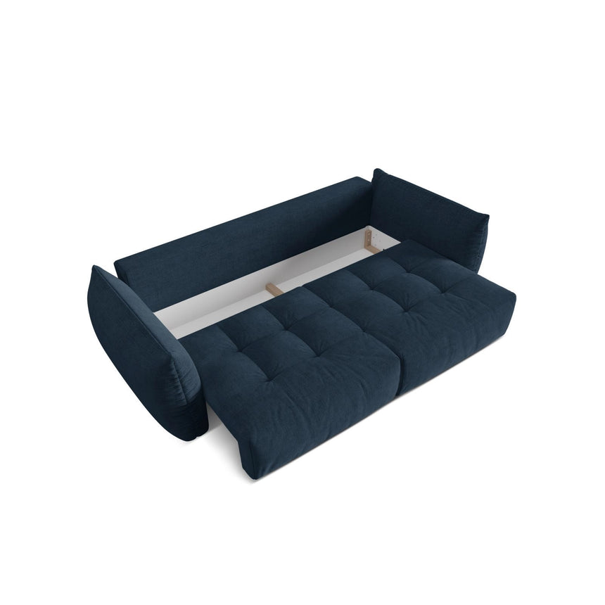 Bloom 3-Sitzer Sofa mit Schlaffunktion und Bettkasten aus Strukturierter Stoff in Marineblau (Wind 77), 250x108 cm von Micadoni – Bild 5
