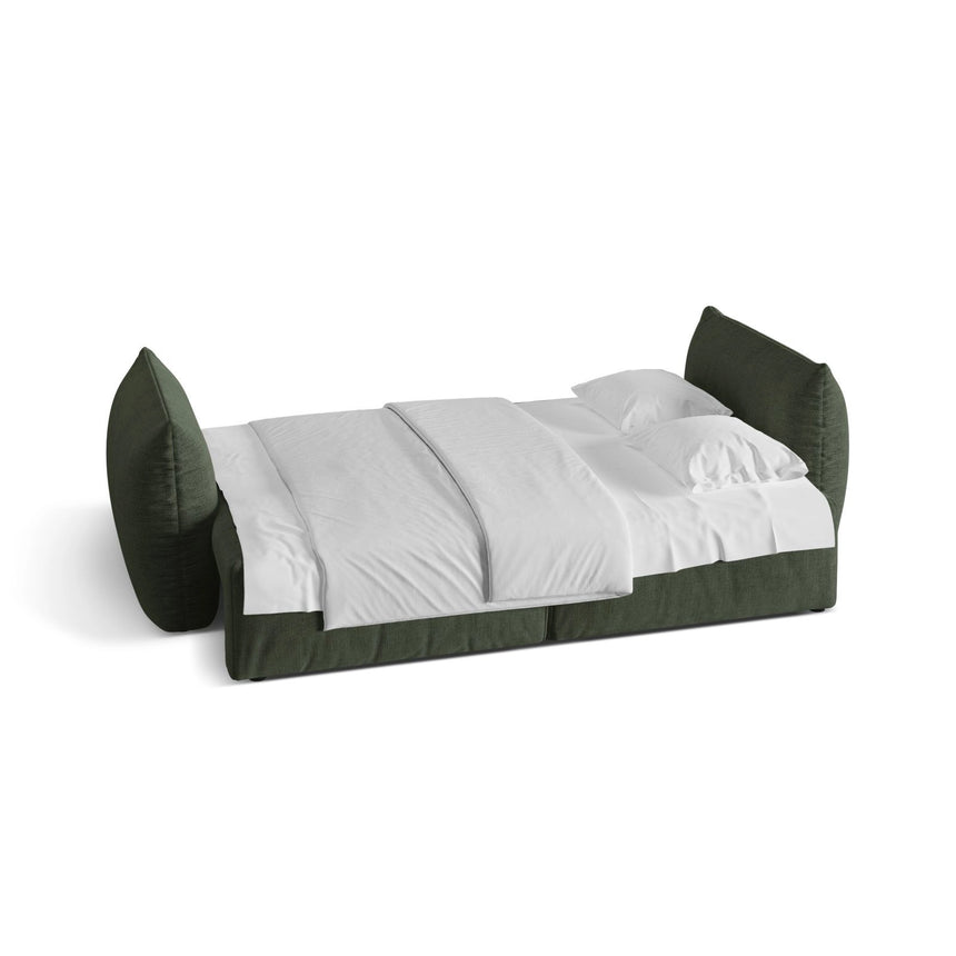 Bloom 3-Sitzer Sofa mit Schlaffunktion und Bettkasten aus Strukturierter Stoff in Moss Green (Wind 75), 250x108 cm von Micadoni – Bild 3