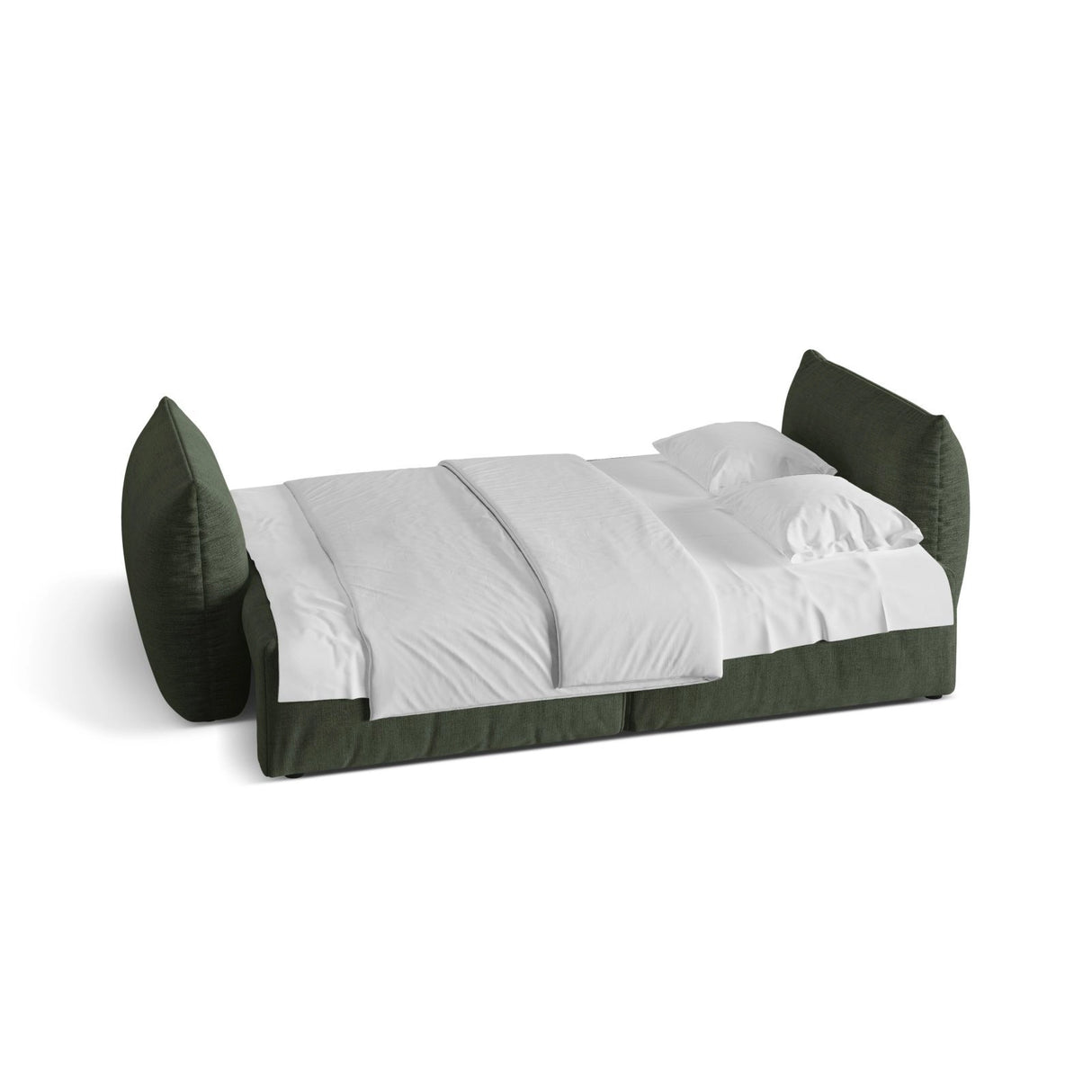 Bloom 3-Sitzer Sofa mit Schlaffunktion und Bettkasten aus Strukturierter Stoff in Moss Green (Wind 75), 250x108 cm von Micadoni – Bild 3