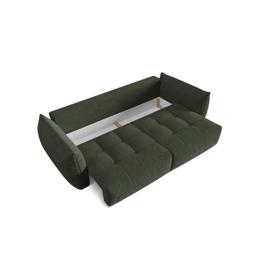 Bloom 3-Sitzer Sofa mit Schlaffunktion und Bettkasten aus Strukturierter Stoff in Moss Green (Wind 75), 250x108 cm von Micadoni – Bild 5