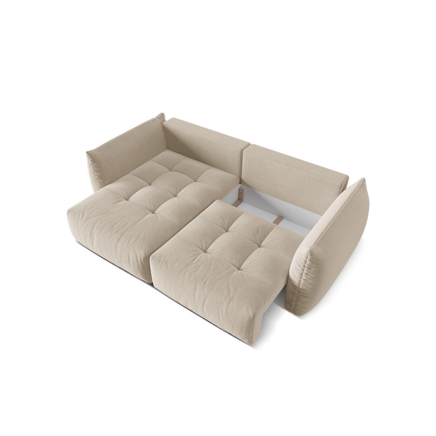 Bloom Modulares 3-Sitzer Ecksofa mit Schlaffunktion und Bettkasten, Linke Seite, aus Samt oder Strukturstoff, 250x152 cm von Micadoni – Bild 6