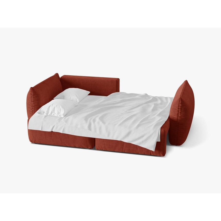 Bloom Modulares 3-Sitzer Ecksofa mit Schlaffunktion und Bettkasten, Linke Seite, aus Strukturierter Stoff in Auburn (Wind 52), 250x152 cm von Micadoni – Bild 3