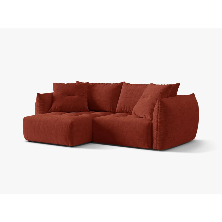 Bloom Modulares 3-Sitzer Ecksofa mit Schlaffunktion und Bettkasten, Linke Seite, aus Strukturierter Stoff in Auburn (Wind 52), 250x152 cm von Micadoni – Bild 4