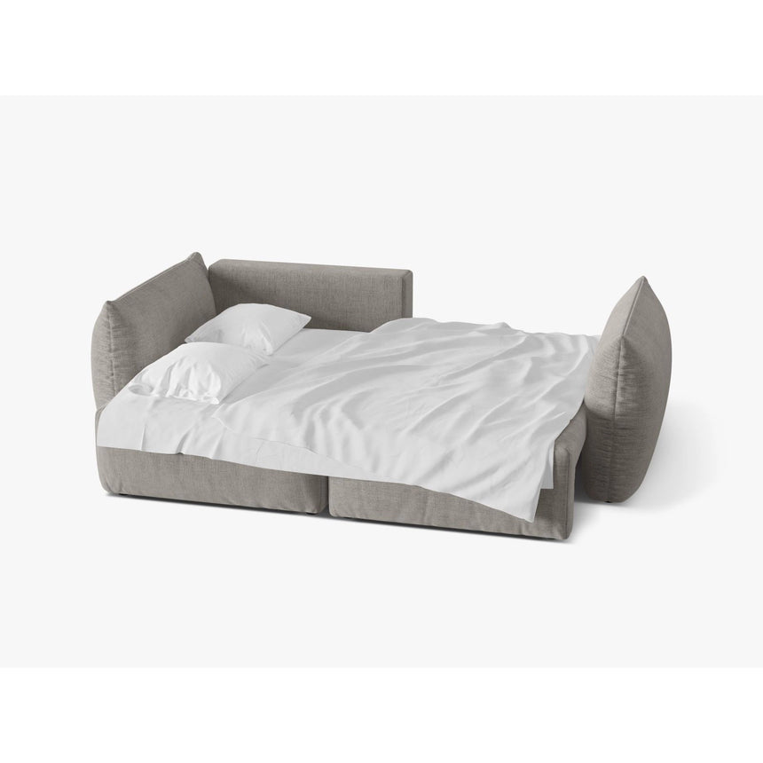 Bloom Modulares 3-Sitzer Ecksofa mit Schlaffunktion und Bettkasten, Linke Seite, aus Strukturierter Stoff in Hellgrau (Wind 84), 250x152 cm von Micadoni – Bild 3