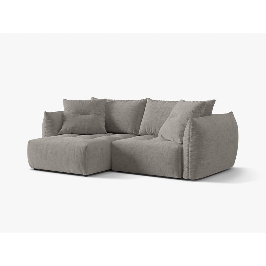 Bloom Modulares 3-Sitzer Ecksofa mit Schlaffunktion und Bettkasten, Linke Seite, aus Strukturierter Stoff in Hellgrau (Wind 84), 250x152 cm von Micadoni – Bild 4