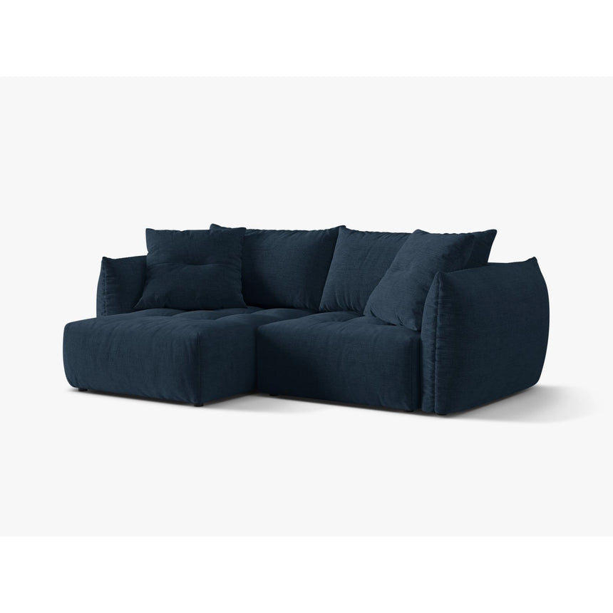 Bloom Modulares 3-Sitzer Ecksofa mit Schlaffunktion und Bettkasten, Linke Seite, aus Strukturierter Stoff in Marineblau (Wind 77), 250x152 cm von Micadoni – Bild 4