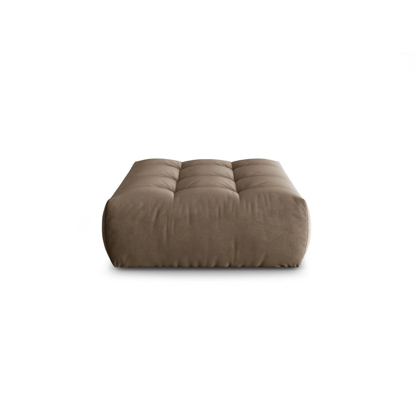 Bloom Pouf aus Samt in Hellbraun (Casino Taupe), 110x101 cm von Micadoni – Bild 1
