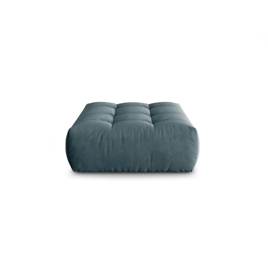 Bloom Pouf aus Samt in Pastellblau (Casino Dark Blue), 110x101 cm von Micadoni – Bild 1