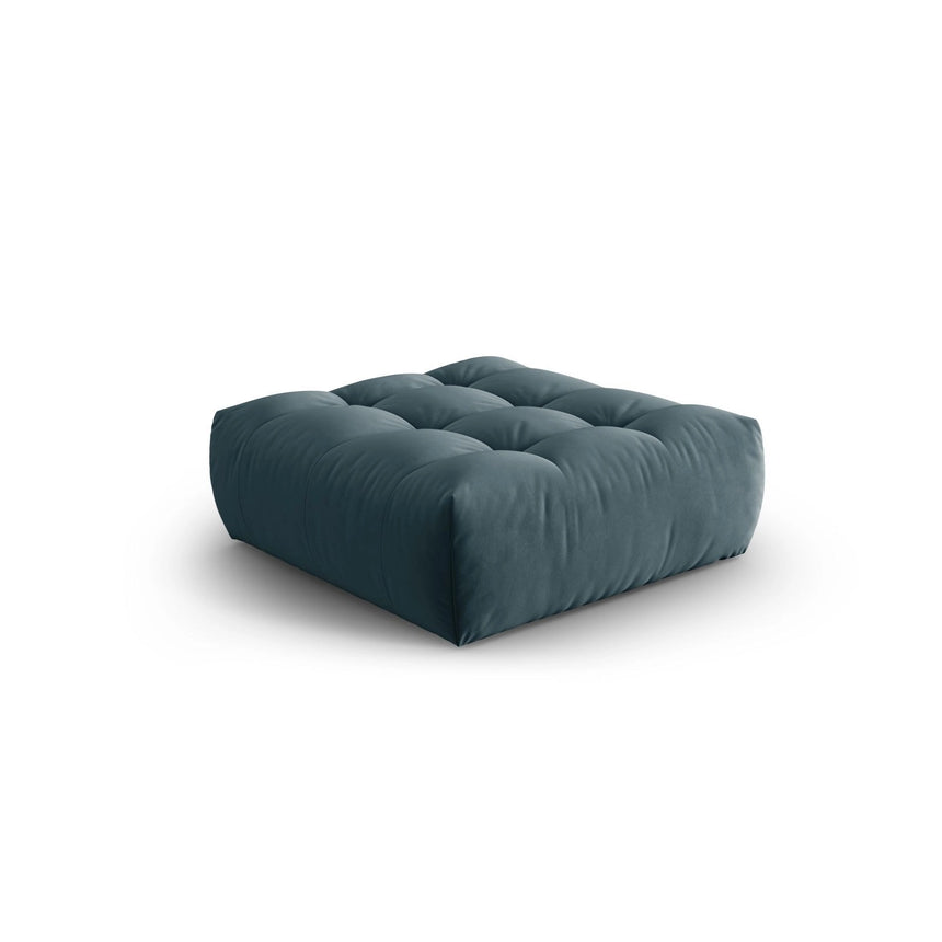 Bloom Pouf aus Samt in Pastellblau (Casino Dark Blue), 110x101 cm von Micadoni – Bild 3