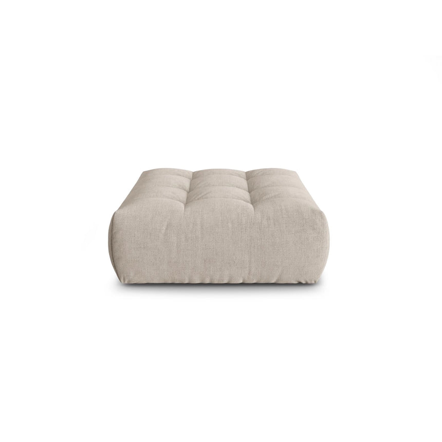 Bloom Pouf aus Strukturierter Stoff in Dunkelbeige (City 05), 110x101 cm von Micadoni – Bild 1