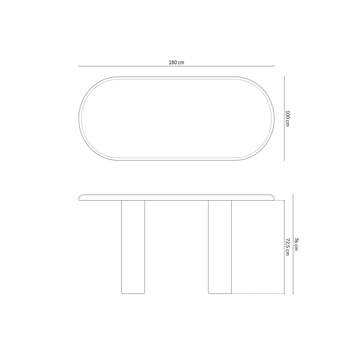 Bufi Esstisch mit Eschenfurnier, 180x100x76 cm von Micadoni – Produktbild 2