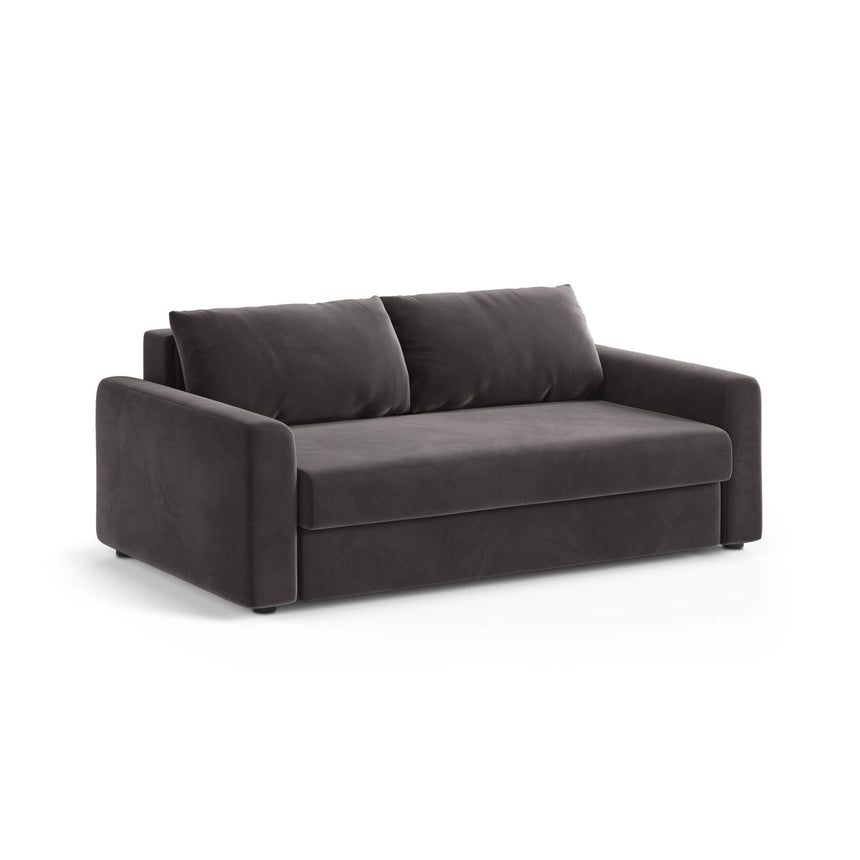 David 3-Sitzer Schlafsofa, umbaubar mit Express-System, aus Samt in Dunkelgrau (Salvador 18), 194x97 cm von Micadoni – Bild 3