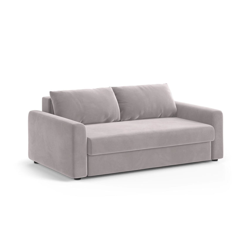 David 3-Sitzer Schlafsofa, umbaubar mit Express-System, aus Samt in Hellgrau (Salvador 16), 194x97 cm von Micadoni – Bild 3