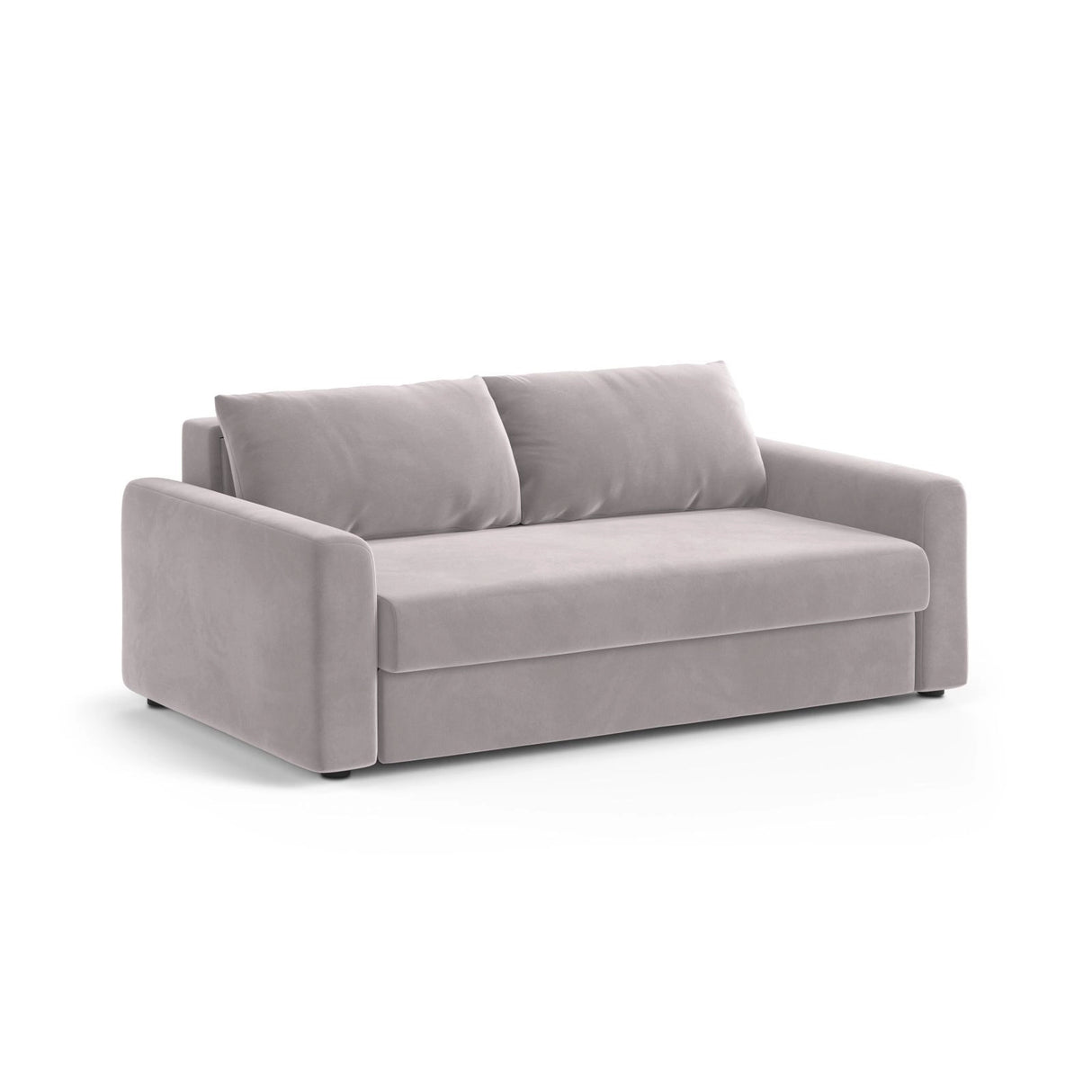 David 3-Sitzer Schlafsofa, umbaubar mit Express-System, aus Samt in Hellgrau (Salvador 16), 194x97 cm von Micadoni – Bild 3