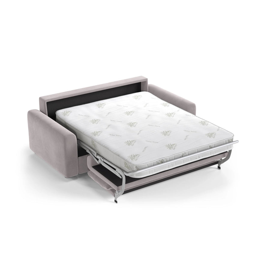 David 3-Sitzer Schlafsofa, umbaubar mit Express-System, aus Samt in Hellgrau (Salvador 16), 194x97 cm von Micadoni – Bild 4