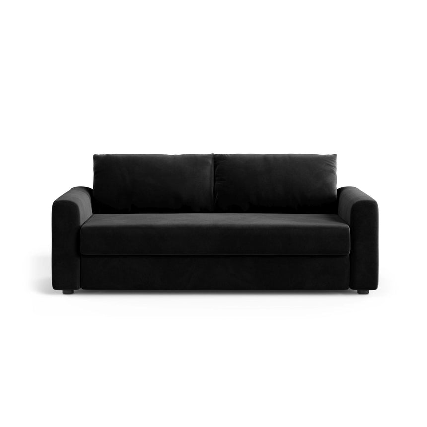 David 3-Sitzer Schlafsofa, umbaubar mit Express-System, aus Samt in Schwarz (Salvador 19), 194x97 cm von Micadoni – Bild 1