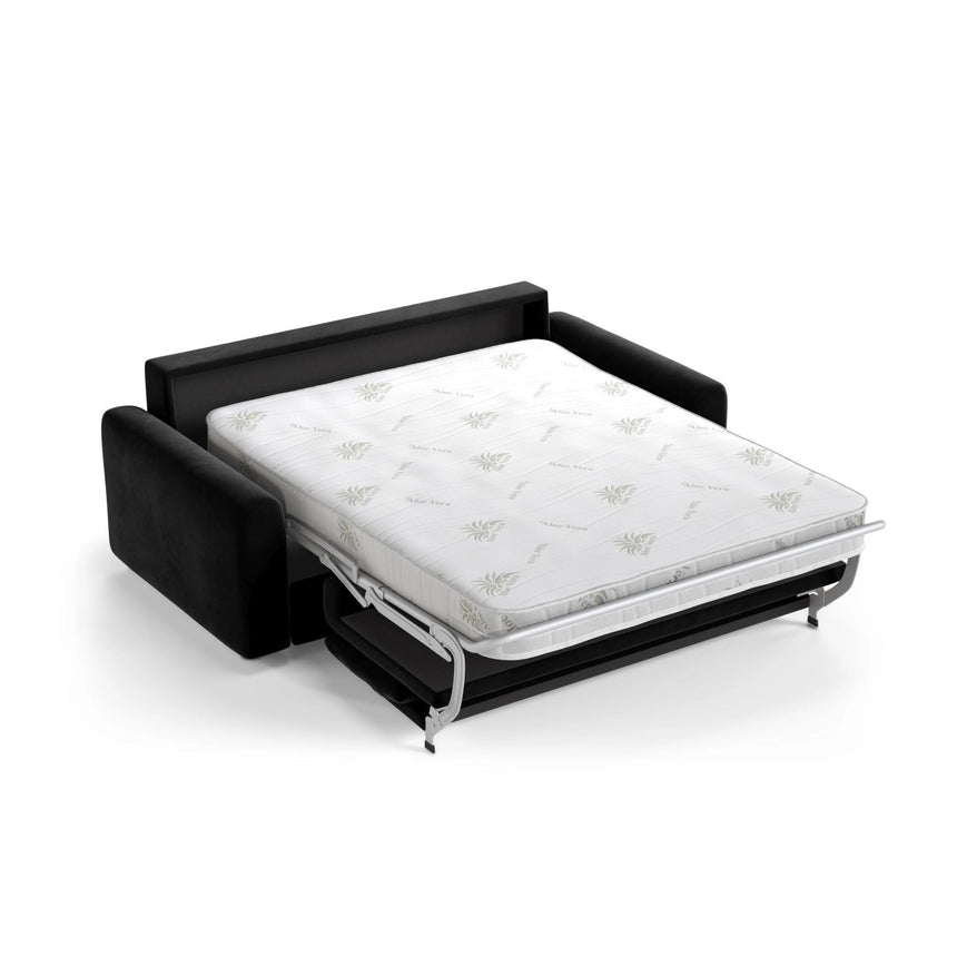 David 3-Sitzer Schlafsofa, umbaubar mit Express-System, aus Samt in Schwarz (Salvador 19), 194x97 cm von Micadoni – Bild 4