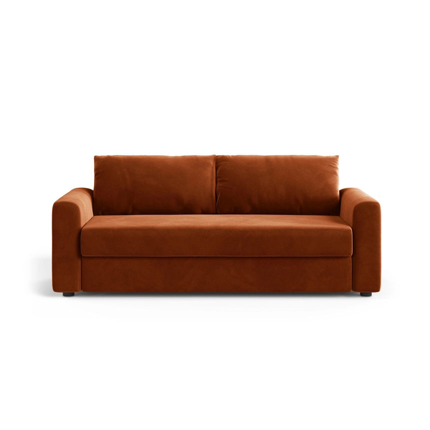 David 3-Sitzer Schlafsofa, umbaubar mit Express-System, aus Samt in Terrakotta (Salvador 14), 194x97 cm von Micadoni – Bild 1