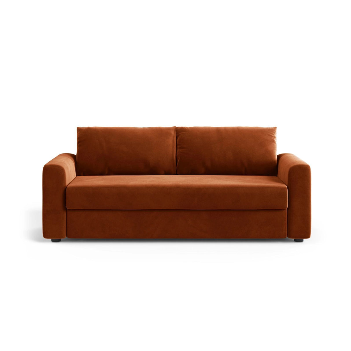 David 3-Sitzer Schlafsofa, umbaubar mit Express-System, aus Samt in Terrakotta (Salvador 14), 194x97 cm von Micadoni – Bild 1