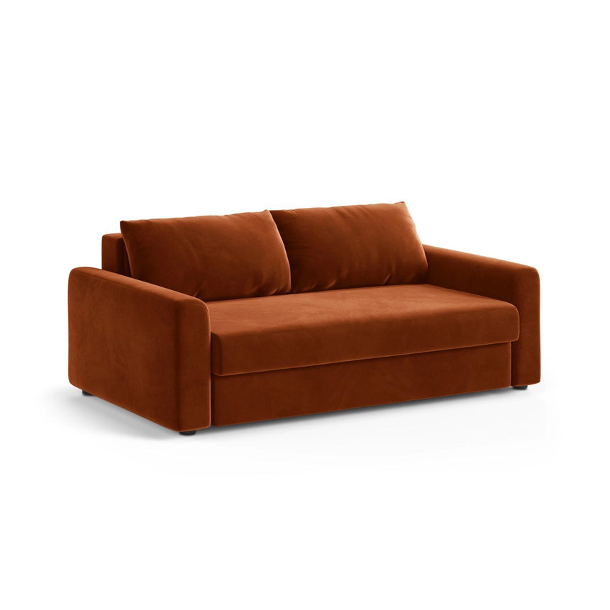 David 3-Sitzer Schlafsofa, umbaubar mit Express-System, aus Samt in Terrakotta (Salvador 14), 194x97 cm von Micadoni – Bild 3