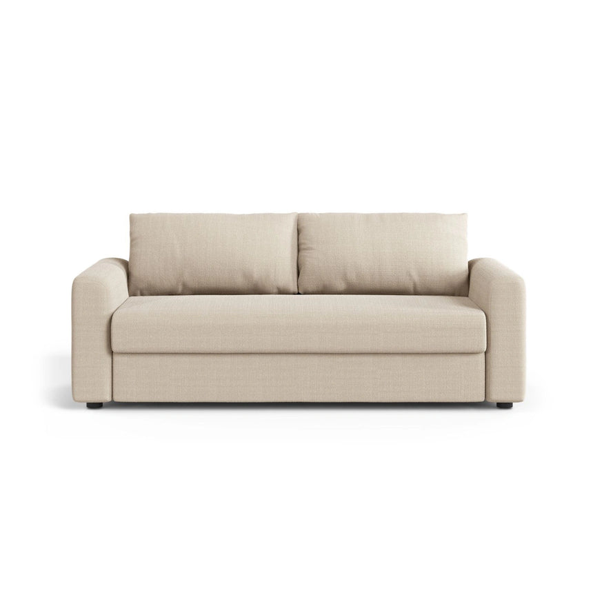 David 3-Sitzer Schlafsofa, umbaubar mit Express-System, aus Strukturierter Stoff in Beige (BABEL TOFFEE), 194x97 cm von Micadoni – Bild 1