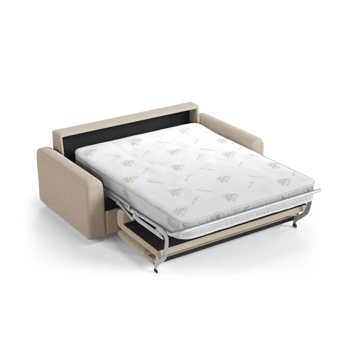 David 3-Sitzer Schlafsofa, umbaubar mit Express-System, aus Strukturierter Stoff in Beige (BABEL TOFFEE), 194x97 cm von Micadoni – Bild 4