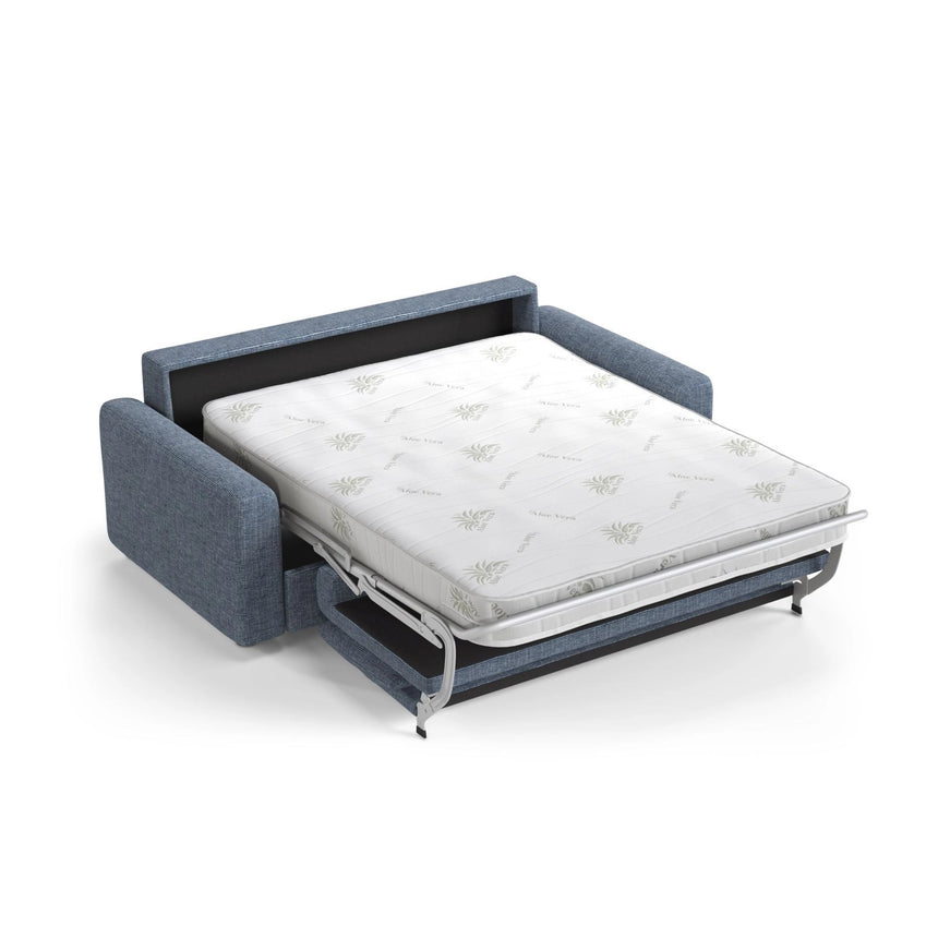 David 3-Sitzer Schlafsofa, umbaubar mit Express-System, aus Strukturierter Stoff in Blaue melange (Baltimore Marine), 194x97 cm von Micadoni – Bild 4