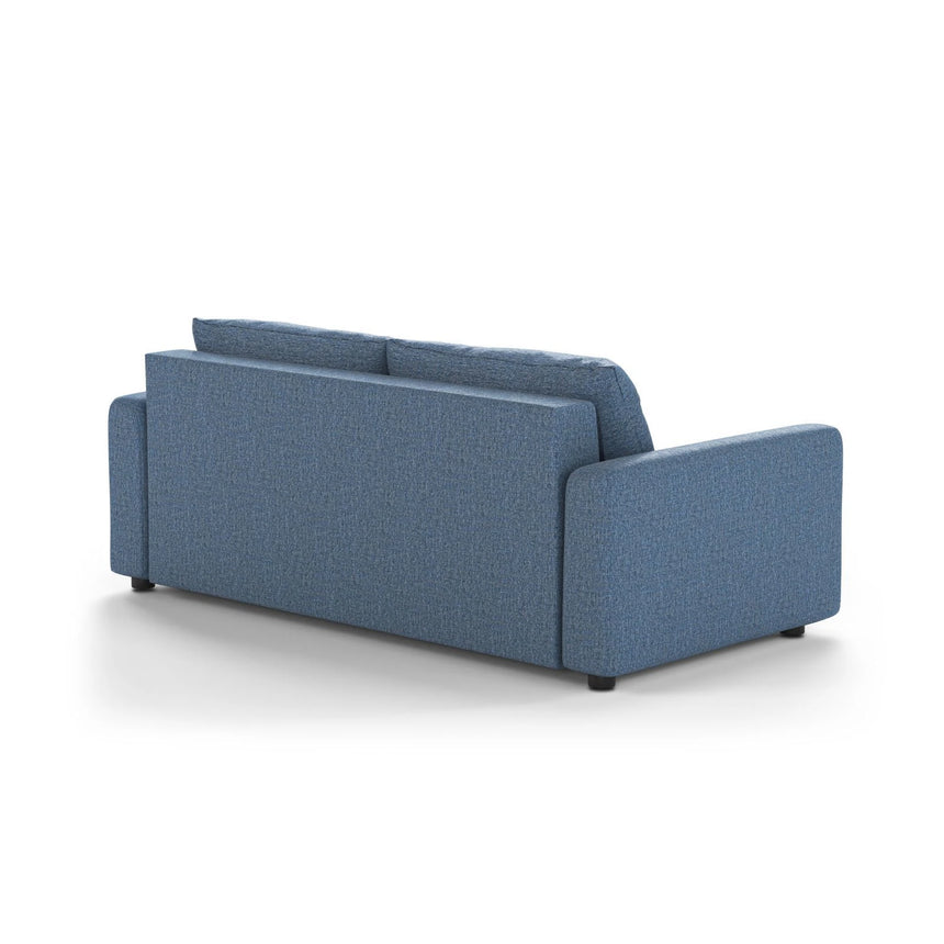 David 3-Sitzer Schlafsofa, umbaubar mit Express-System, aus Strukturierter Stoff in Dunkelblau (BABEL BLUE), 194x97 cm von Micadoni – Bild 5
