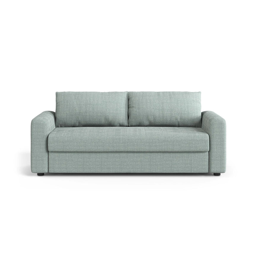 David 3-Sitzer Schlafsofa, umbaubar mit Express-System, aus Strukturierter Stoff in Minze (BABEL SAFIRA), 194x97 cm von Micadoni – Bild 1