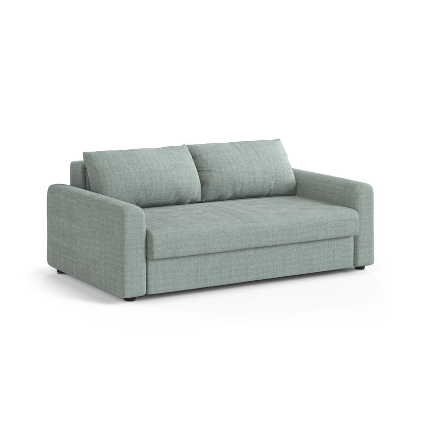 David 3-Sitzer Schlafsofa, umbaubar mit Express-System, aus Strukturierter Stoff in Minze (BABEL SAFIRA), 194x97 cm von Micadoni – Bild 3