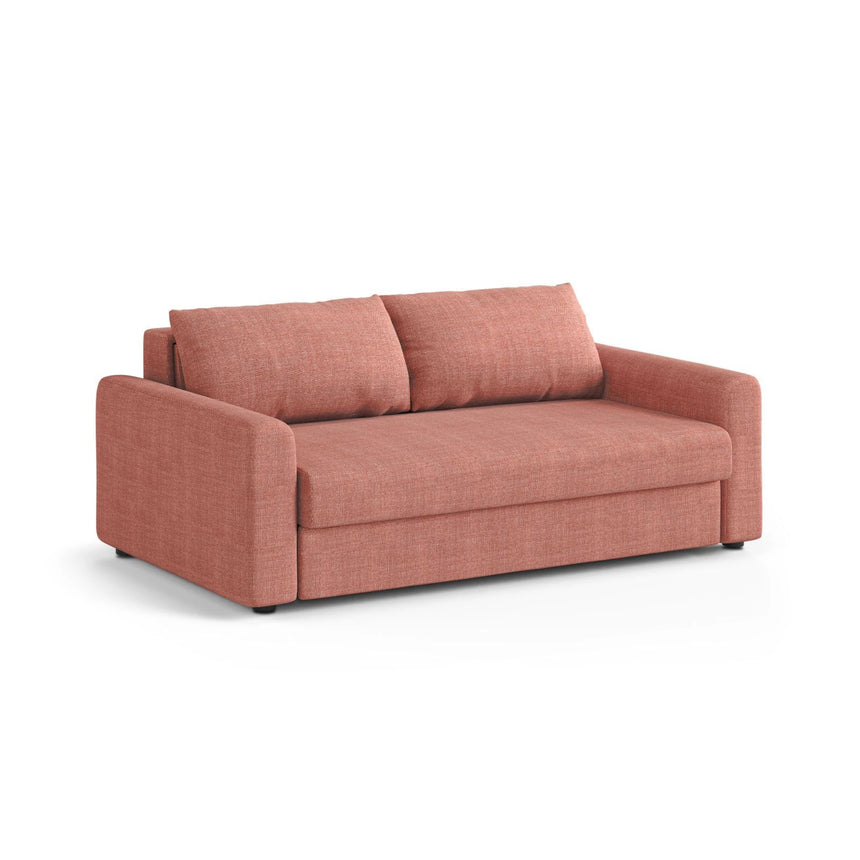 David 3-Sitzer Schlafsofa, umbaubar mit Express-System, aus Strukturierter Stoff in Rot (BABEL RED), 194x97 cm von Micadoni – Bild 3