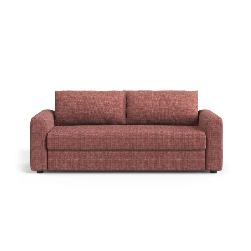 David 3-Sitzer Schlafsofa, umbaubar mit Express-System, aus Strukturierter Stoff in Rot (Baltimore Marsala), 194x97 cm von Micadoni – Bild 1