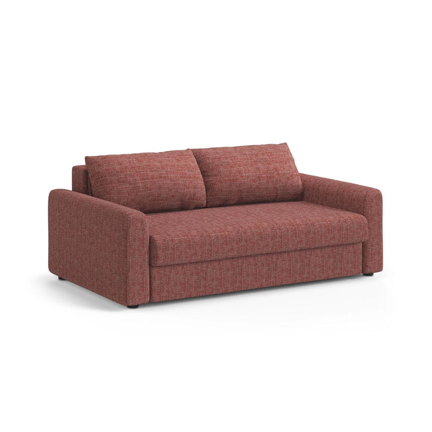 David 3-Sitzer Schlafsofa, umbaubar mit Express-System, aus Strukturierter Stoff in Rot (Baltimore Marsala), 194x97 cm von Micadoni – Bild 3