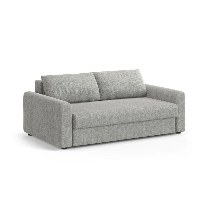David 3-Sitzer Schlafsofa, umbaubar mit Express-System, aus Strukturierter Stoff in Warmes Grau (Baltimore Cement), 194x97 cm von Micadoni – Bild 3