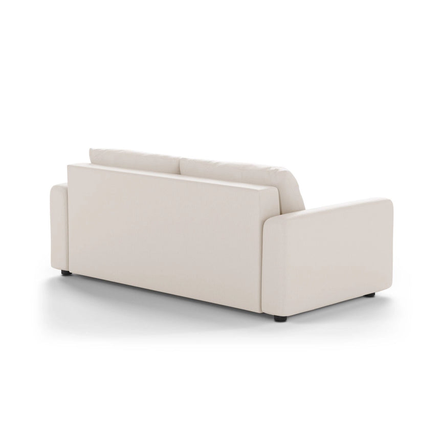 David 3-Sitzer Schlafsofa, umbaubar mit Express-System, aus Strukturierter Stoff in Weiß (BABEL WHITE), 194x97 cm von Micadoni – Bild 5