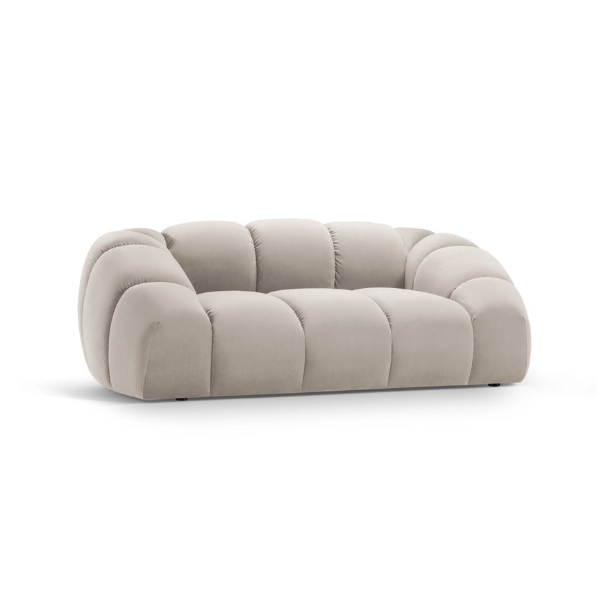 Diana 2-Sitzer Sofa aus Samt in Beige (Salvador 1), 214x114 cm von Micadoni – Bild 3