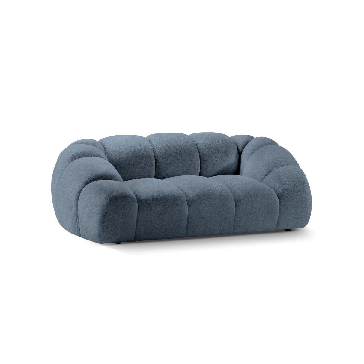 Diana 2-Sitzer Sofa aus Strukturierter Stoff in Blau Jeans (Bubble 15), 214x114 cm von Micadoni – Bild 4