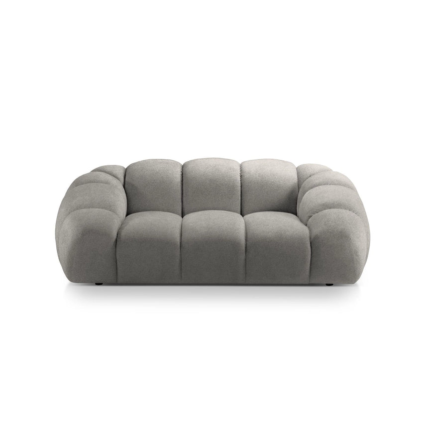 Diana 2-Sitzer Sofa aus Strukturierter Stoff in Hellgrau (Bubble 7), 214x114 cm von Micadoni – Bild 1