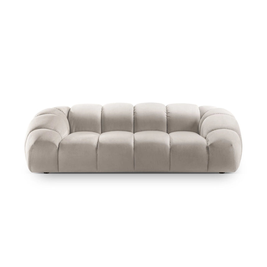 Diana 3-Sitzer Sofa aus Samt in Beige (Salvador 1), 234x114 cm von Micadoni – Bild 1