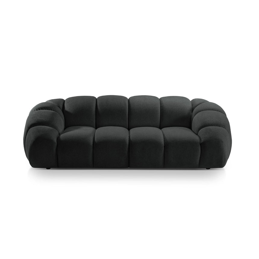 Diana 3-Sitzer Sofa aus Strukturierter Stoff in Anthrazit (Bubble 17), 234x114 cm von Micadoni – Bild 1